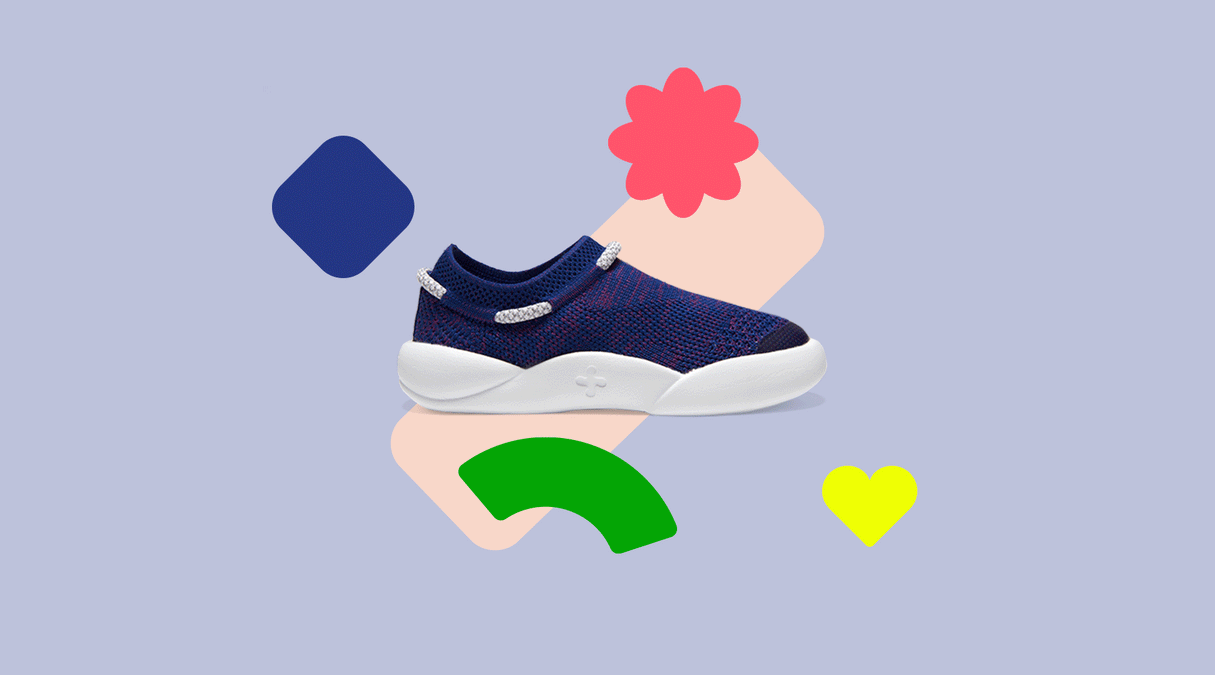 Dubs Flex navy kids slip-on sneaker with white sole – sustainable and sensory-friendly design