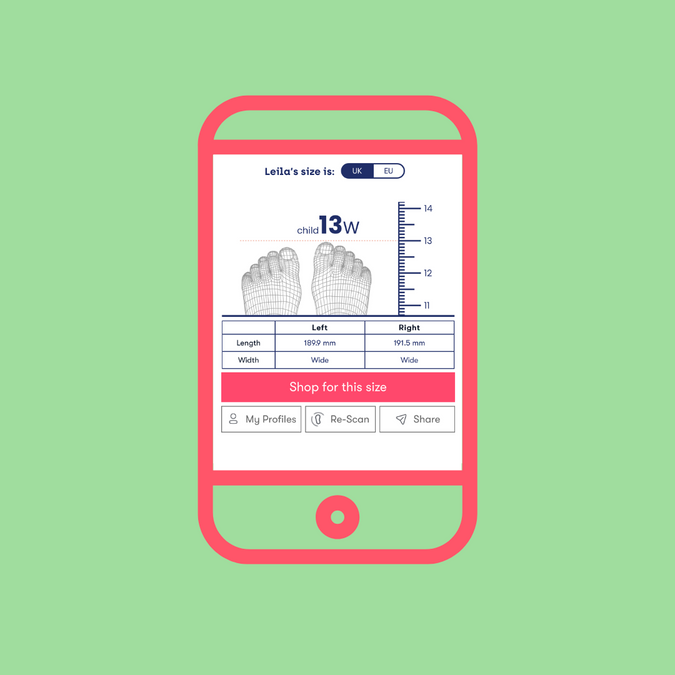 AI foot scan for perfect kids feet measurement