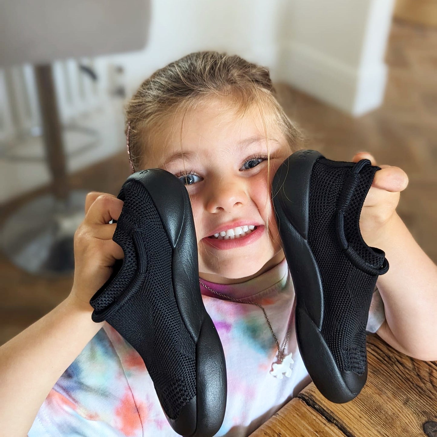 Dubs Flex black wide-fit sensory-friendly kids trainer