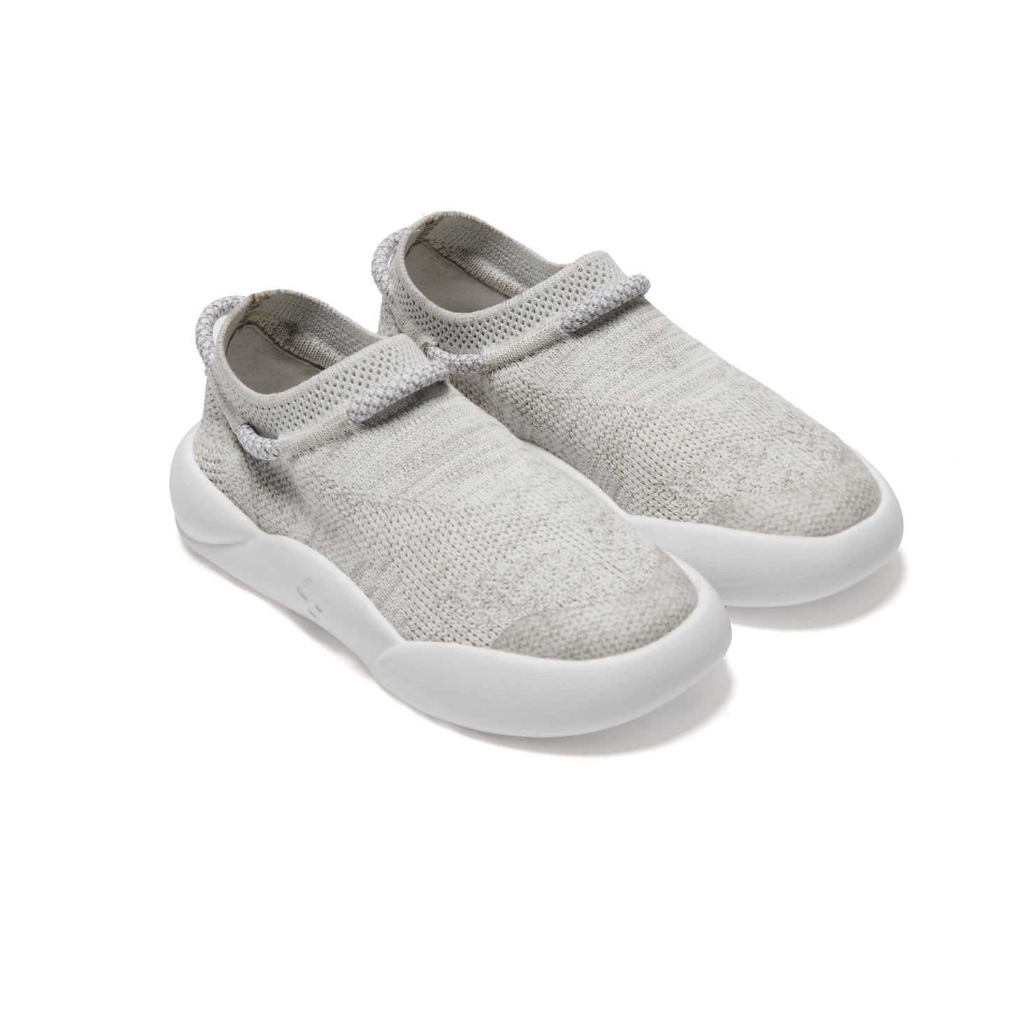 Grey Dubs Flex wide-fit sensory-friendly kids trainer, quarter view