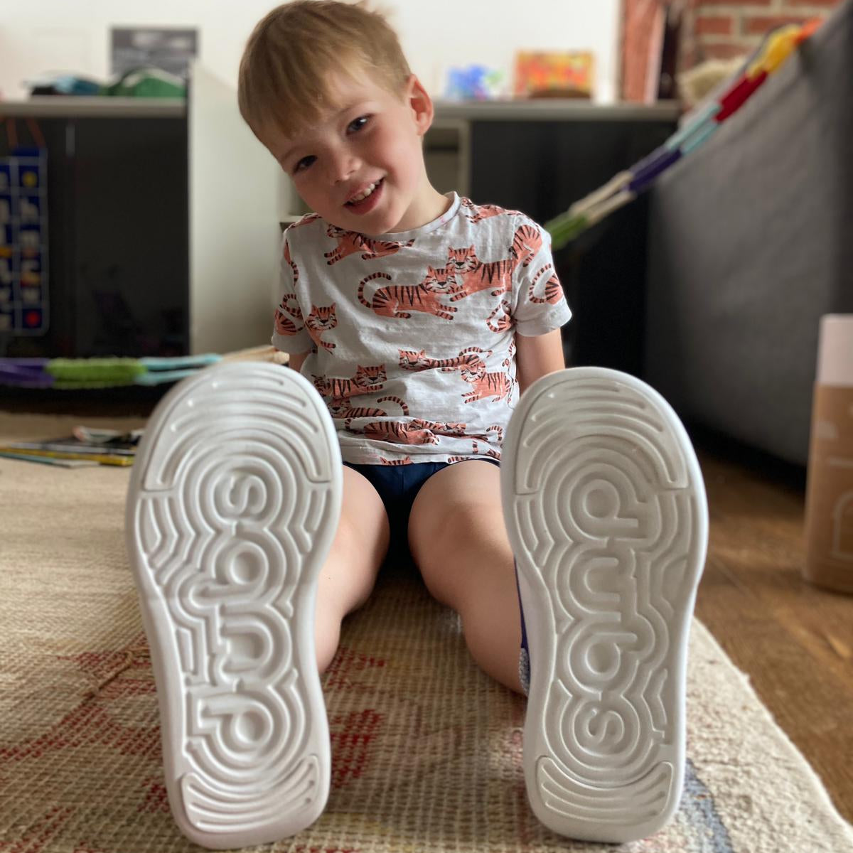 Dubs Flex wide-fit sensory-friendly kids trainer, sole