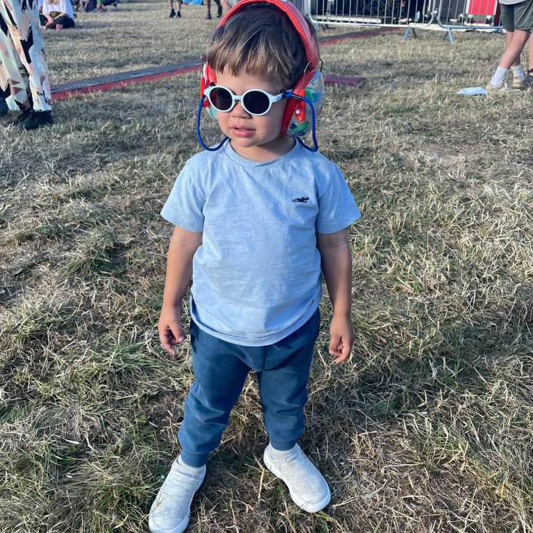 Grey Dubs Flex wide-fit sensory-friendly kids trainer, festival