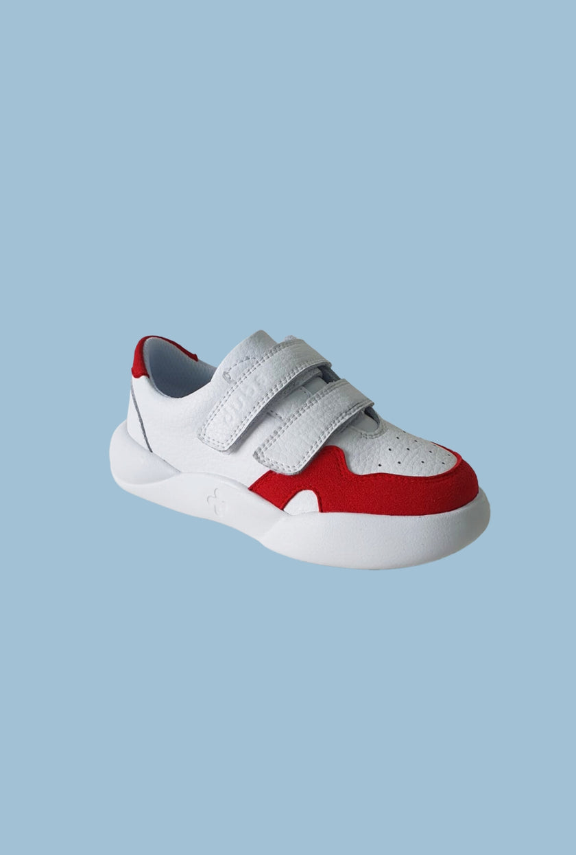Kids leather shoe red