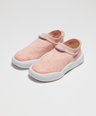 pink pair of childrens trainers made from recycled plastic sugar cane sole